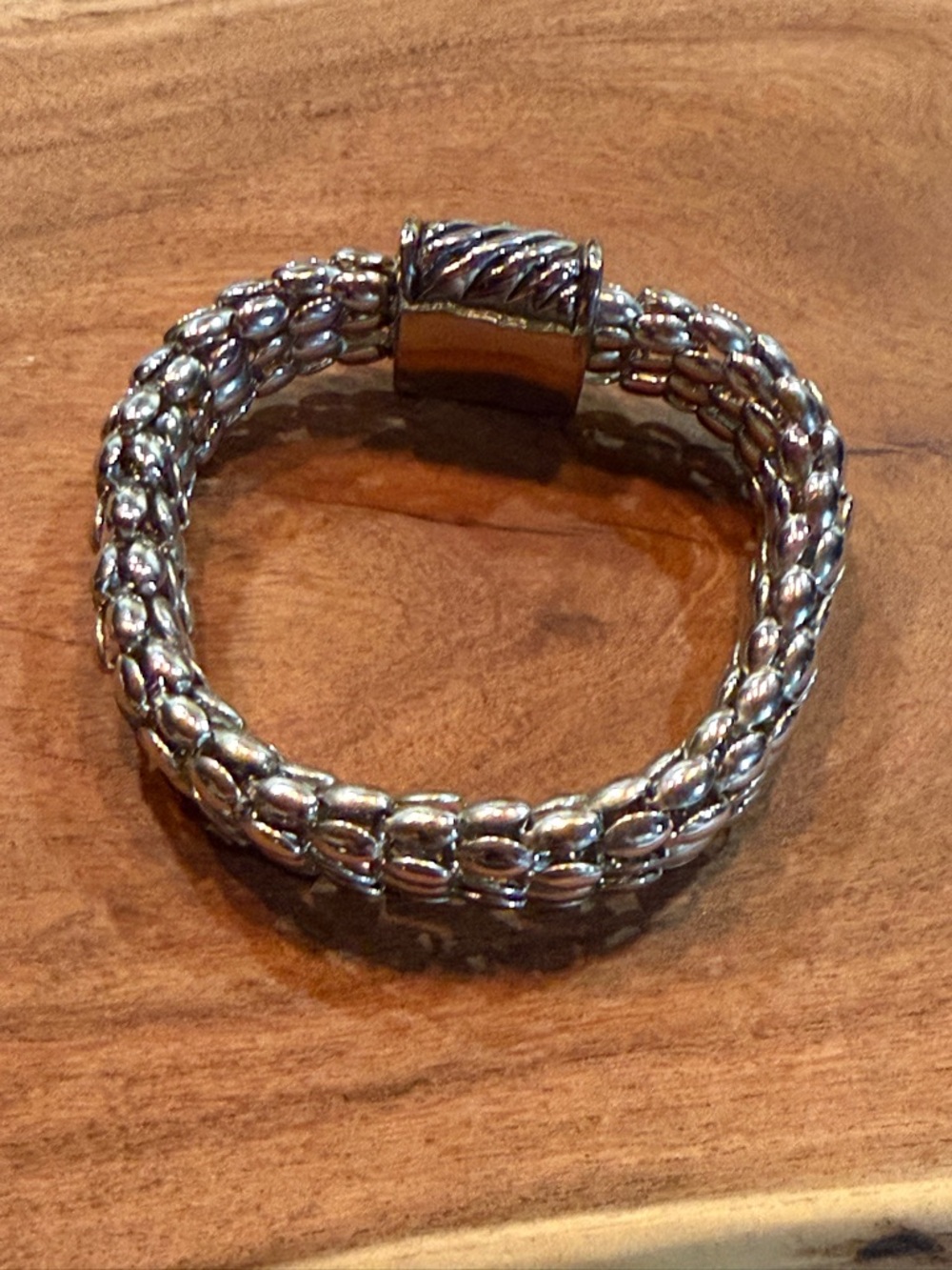 💎 Silver Tone Multi Strand Beaded
Bracelet Woven Cable Style Crystal
Clasp - Picture 7 of 9